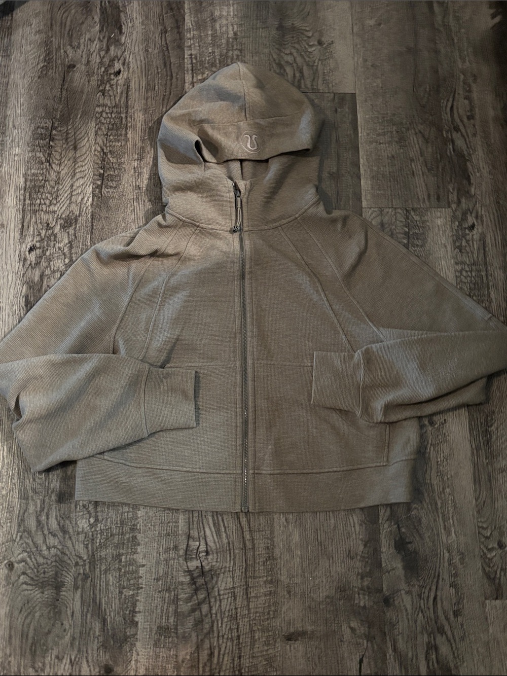 Lululemon Waffle Knit Full-Zip Scuba Sweatshirt - Tan - Size M/L